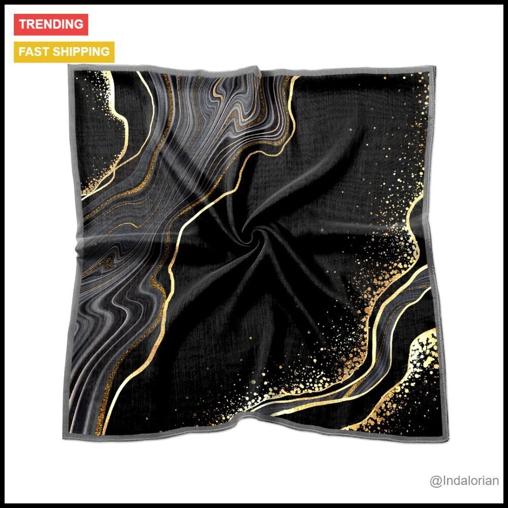 Large Square Silk Feeling Scarf Satin Hair Wrap Fashion Cute Aesthetic